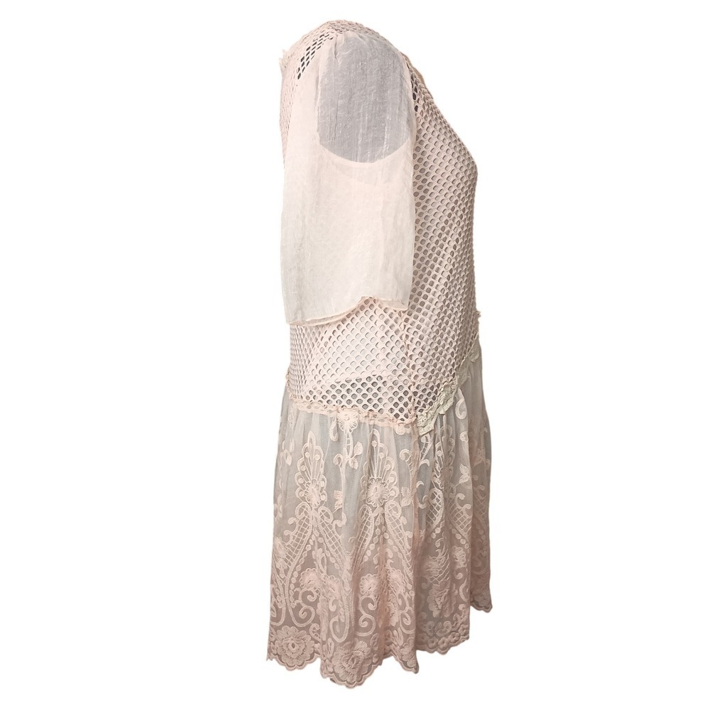 Pretty Angel Pink Crochet Overlay Dress SKUW084 - Picture 3 of 7